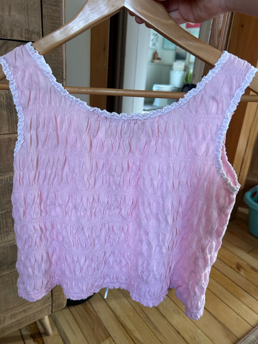 Vintage Vibes Denim and Blues Quilted Pink Camisole - Picture 11 of 11